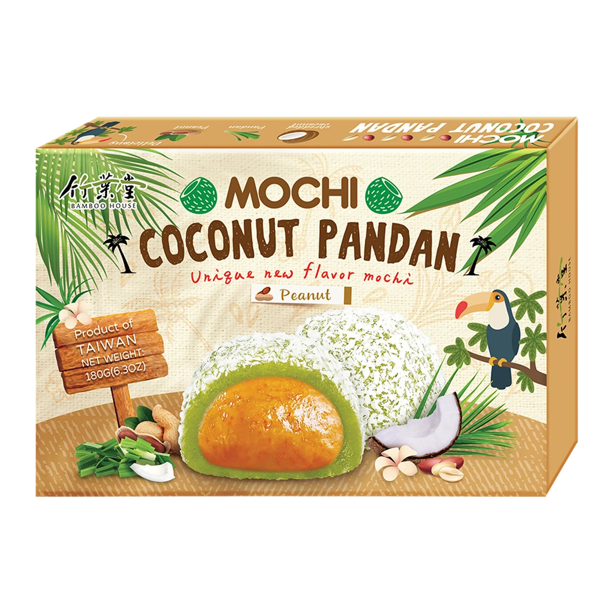 BAMBOEHUIS Kokosnoot Pandan Pinda Mochi 180G