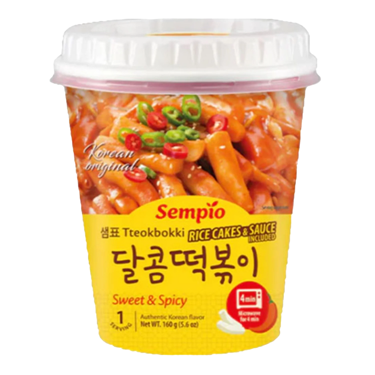 SEMPIO Tteokbokki with Sauce Sweet & Spicy Cup 160G