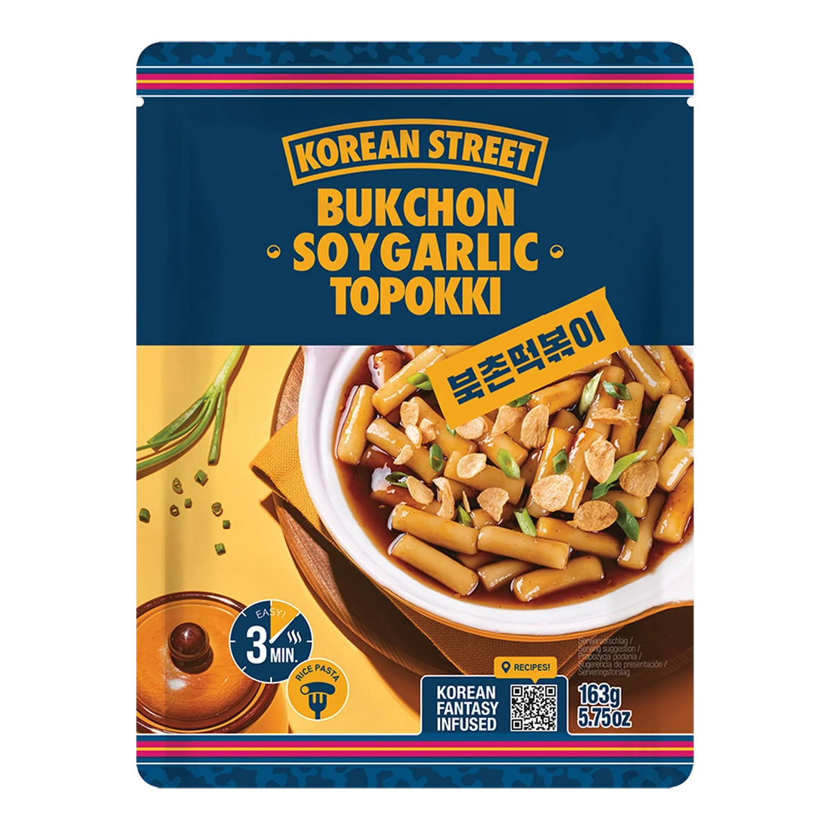 KOREAANSE STRAAT Topokki Soja Knoflook, 163G