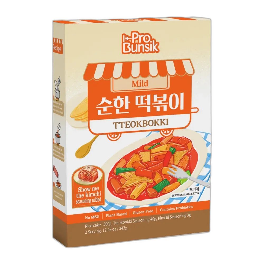 PROBUNSIK Tteokbokki Mild – Korean rice cake dish 343G