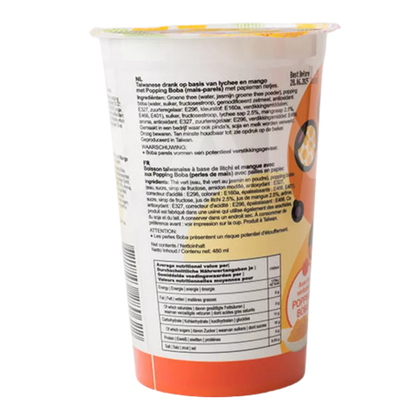 O'S Popping Boba Lychee Mango Einzelpack 480ML