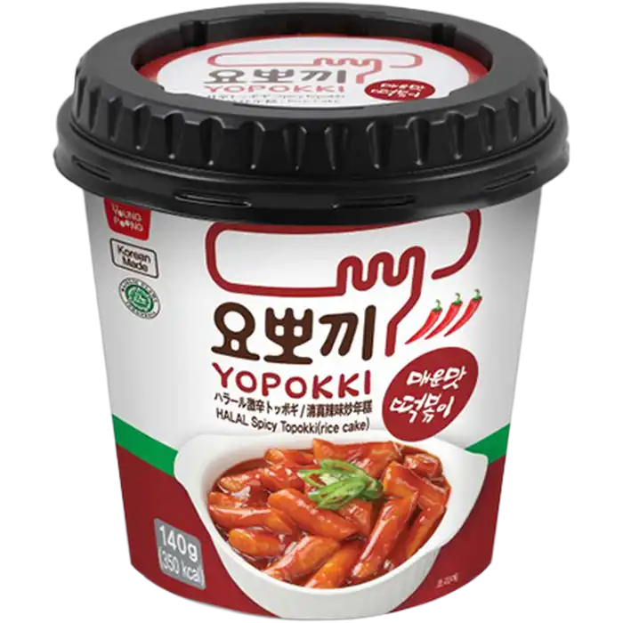 YOPOKKI Ricecake Cup HALAL Spicy 140G