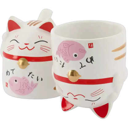 Kawai Maneki Neko Cat Mug pink 8.5x9.8cm