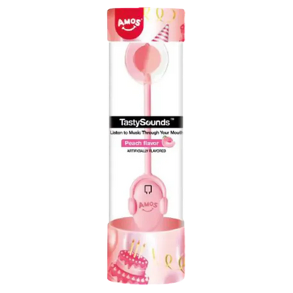 AMOS Lekkere Geluiden Lollipop. Perzik Gelukkige Verjaardag 16G