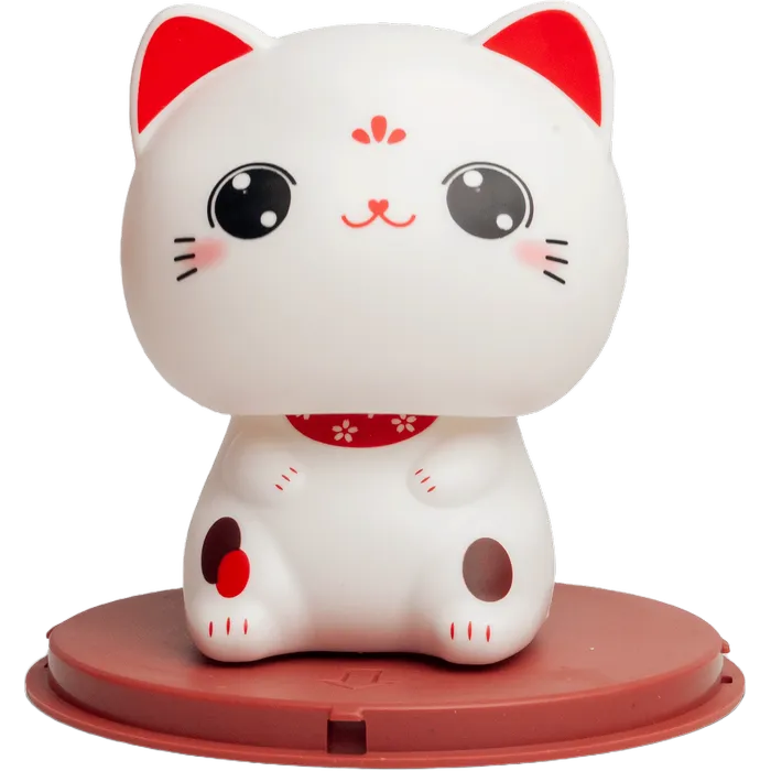 Lucky Cat Solar Kawaii open oogjes Ø7cm/H9cm