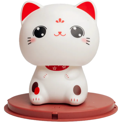 Lucky Cat Solar Kawaii open oogjes Ø7cm/H9cm