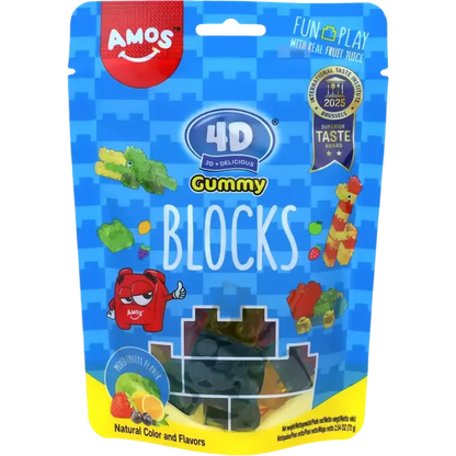 AMOS 4D Gummy Blocks 72G Fruchtgummi Bausteine