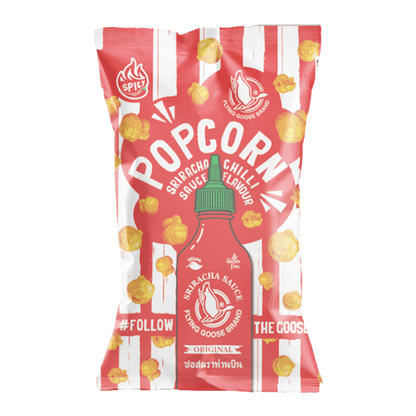 FLYING GOOSE Popcorn mit Sriracha 80G Würzig scharfer Popcorn Snack