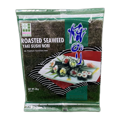 JHFOODS Seaweed Roasted Yaki Sushi Nori Green 28G