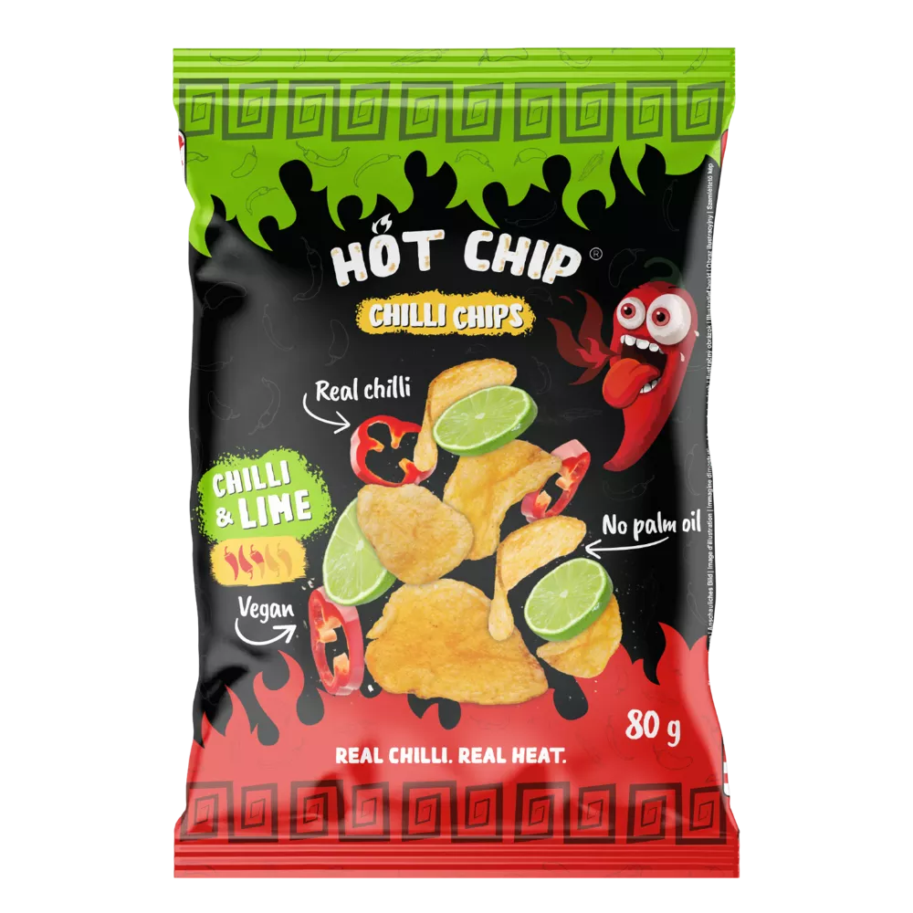 HOT CHIP Potato Chips Chilli & Lime 80G