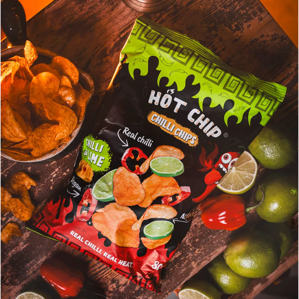 HOT CHIP Potato Chips Chilli & Lime 80G