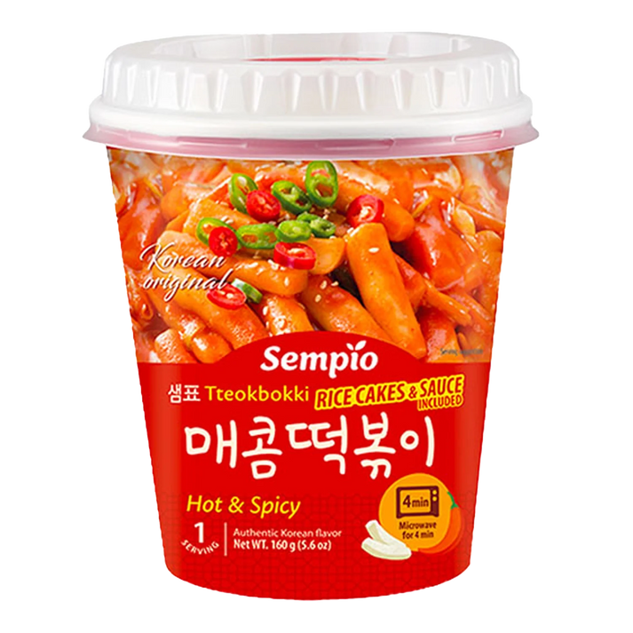 SEMPIO Tteokbokki with Sauce Hot&Spicy Cup 160G