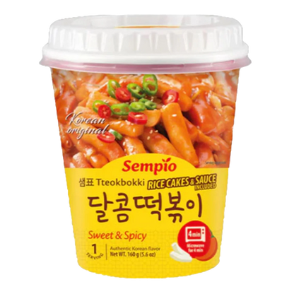 SEMPIO Tteokbokki with Sauce Sweet & Spicy Cup 160G